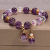 Amethyst Crystal Four Leaf Clover Spiritual Bracelet