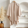Solid Color Cotton Slit Shawl Wrap