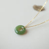 Silver Plated Gold Hetian Jade Peace Buckle Necklace Pendant
