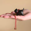 Car Hanging Decoration Ebony Green Sandalwood Lucky Cat Fu Character