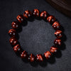 Natural Red Tiger Eye Bead Bracelet, Lightning Pattern