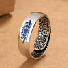 Blue Lotus Auspicious Clouds Copper Ring