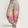 Women's Harem Pants Elastic Waist Floral Print Loose Yoga Trousers