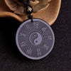 Black Obsidian Taoist Pendant Necklace Keychain