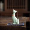 Ceramic Cat Incense Burner Cute Animal Decoration