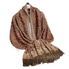 Jacquard Paisley Flower Pattern Color Contrast Design Tassel Cozy Scarf Shawl