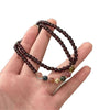 Faux Garnet Triple Wrap Bracelet with Multicolor Beads