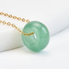 Natural Stone Donut Pendant Necklace, Gold-Tone Chain
