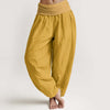 Women's Harem Pants Solid Color Cotton Elastic Waist Loose Fit Casual Trousers