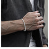 Simple Circle Pattern Design Luck Chain Bracelet Copper Silver-Tone