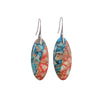 Geometric Stone Earrings with Marbled Pattern