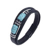 Tiger Eye Power Magnetic Buckle Multilayered Leather Bracelet