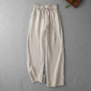 Women's Wide Leg Pants High Waist Cotton Linen Drawstring