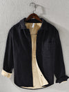 Men's Fleece Lined Corduroy Shirt Long Sleeve Warm Winter Top