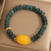 Blue Water Jade Abacus Bead Bracelet with Yellow Topaz