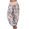 Flower Leaves Pattern Loose Harem Trousers Women's Yoga Pants