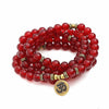 108 Mala Beads Bracelet Natural Stone Lotus Charm