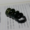 Cyan Jade Ring for Luck, Geometric Stone Band