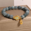 Blue Water Jade Crystal Bracelet with Gourd Charm