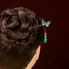 Floral Wood Hairpin with Tassel, Traditional Chinese Style