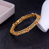 Gold-Plated Copper Bangle with Open Cuff and Hollow Design