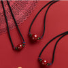 Cinnabar Bead Blessing String Necklace Pendant