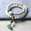 Star Moon Bodhi Seed Lotus Jade Double Wrap Bracelet