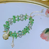 Crystal Charm Bracelet with Clover, Heart or Flower Motif