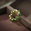 S925 Sterling Silver Adjustable Ring with Hetian Jade
