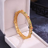 Gold-Plated Copper Bangle with Open Cuff and Hollow Design
