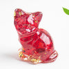 Crystal Chip Resin Cat Figurine Desktop Decoration
