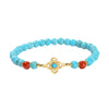 Turquoise Ruyi Bracelet with Red Accents