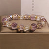 Amethyst and White Crystal Beaded Bracelet
