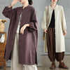 Women's Coat Cotton Linen Frog-button Trench Jacket