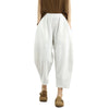 Women's Harem Pants Cotton Linen Wide Leg Trousers With Pockets