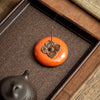Persimmon Ceramic Incense Burner, Chinese Style Home Decor