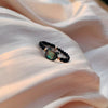 Natural Gemstone Stretch Ring - Tourmaline and Pearl