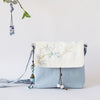Embroidered Plum Flowers Canvas Crossbody Bag Shoulder Bag Handbag