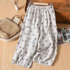 Women's Floral Print Wide Leg Pants Casual Straight Trousers