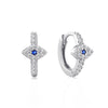 925 Sterling Silver Cross and Eye Hoop Earrings with Zircon