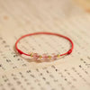 Strawberry Quartz Crystal Beads Red String Bracelet Anklet