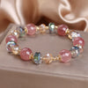 Natural Strawberry Quartz Colorful Crystal Positive Bracelet