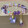 Purple Beaded Charm Bracelet with Pixiu, Fox or Heart