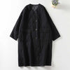 Women's Long Sleeve Cotton Coat With Pockets, Quilted V-Neck