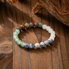 Long Beaded Necklace with Tassel, Natural Stone Mala