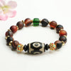 Nine-Eye Dzi Bead Black Agate Bracelet