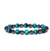 Faceted Stone Bead Bracelet with Hematite, 8mm