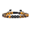 Tiger Eye and Lava Rock Bracelet, Handmade Adjustable Stone Bead
