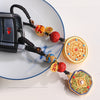 Cloisonne Enamel Fu Blessing Charm Keychain with Ruyi Pendant