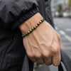 Tiger Eye and Magnetite Braided Bracelet, Natural Stone